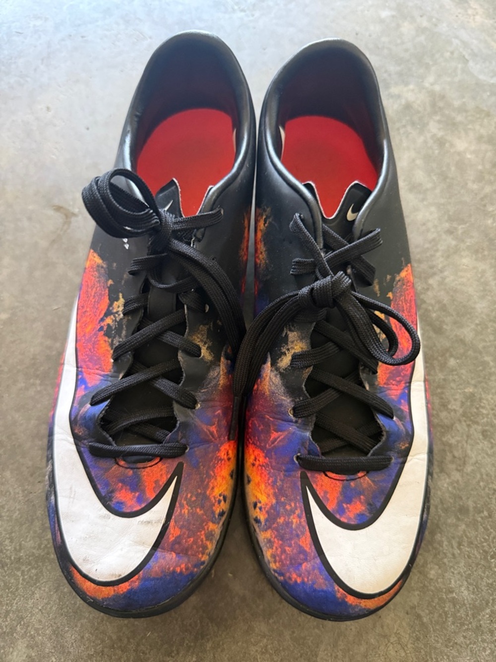 Nike Mercurial CR7 Cleats with Orange & Purple Flame Graphic